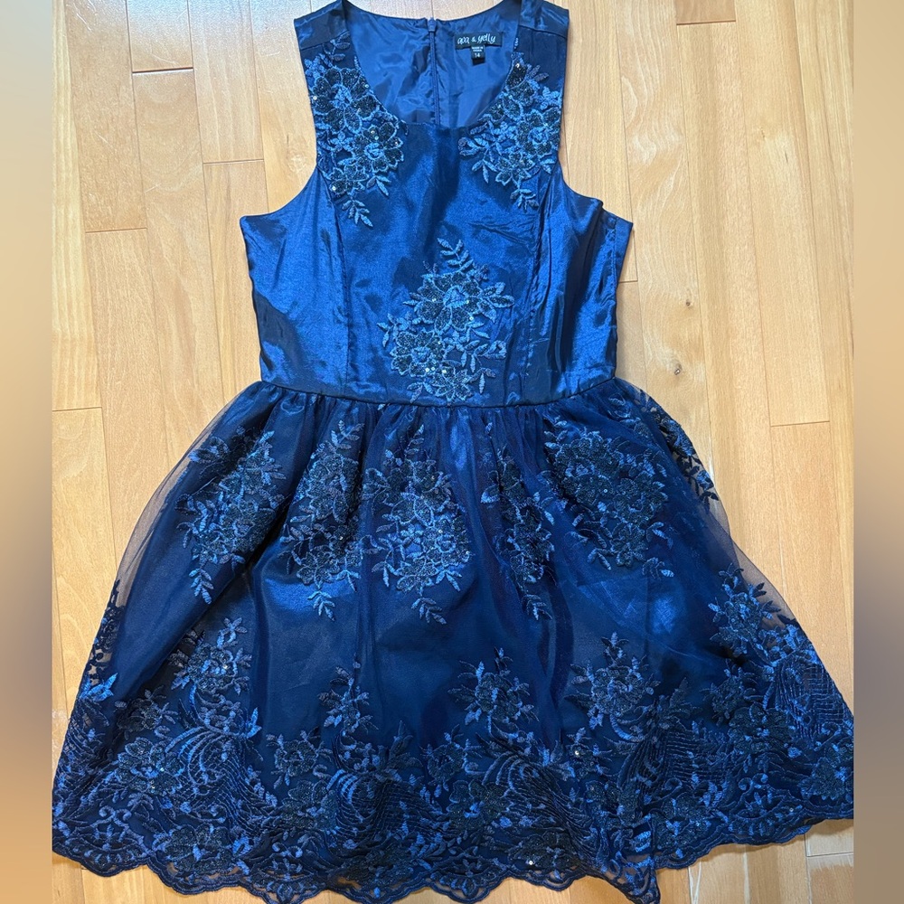 Girls Size 14 - Elegant Navy Formal Dress
